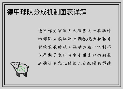德甲球队分成机制图表详解